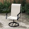 thumbnail image 2 of Set of 2 Outdoor Swivel Dining Chairs, White High Back Patio Chairs with Breathable Mesh and Powder-Coated Steel Frame, 360° Rotation for Deck, Backyard, Poolside, and Garden, 2 of 7