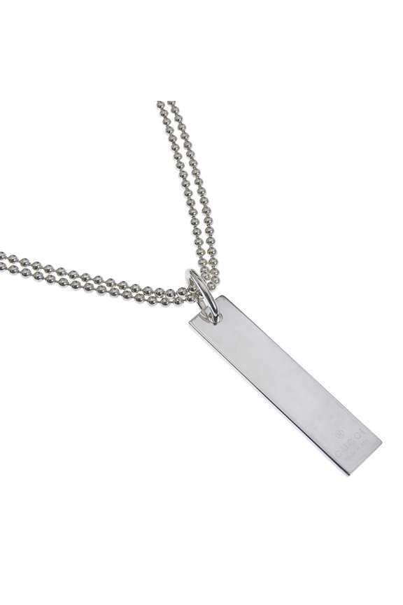 Pre-Owned Gucci Bar Necklace, Ball Chain, Sterling Silver 925, Approx. 23.3g, Unisex