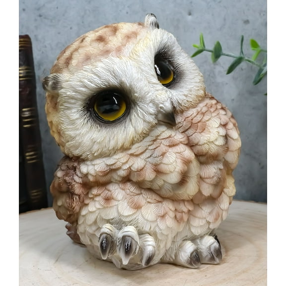 Ebros Whimsical Tropical Brown Great Horned Baby Owl Wobbly Tiptoeing Figurine
