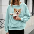 thumbnail image 2 of Womens Cat Pouch Hoodie Oversize Pet Carrier Sweatshirts Soft Fuzzy Pullover Tops With Kangaroo Unisex Outdoor, 2 of 5