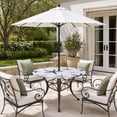 thumbnail image 2 of Round Outdoor Tablecloth with Umbrella Hole and Zipper, Navy Blue Starfish Tablecloth with Elastic Waterproof, Coastal Summer Beach Nautical Patio Table Covers for 45" - 54" Picnic Pool Tables, 2 of 9