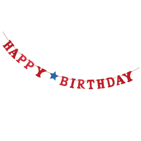 PBPBOX Happy Birthday Banner Garland with Fabric Letters for Party Decoration Red Color 2 2 Meters