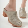 thumbnail image 7 of Decould sylf Mules for Women Closed Toe Slip-on Clogs Comfortable Wedge Sandals, 7 of 7