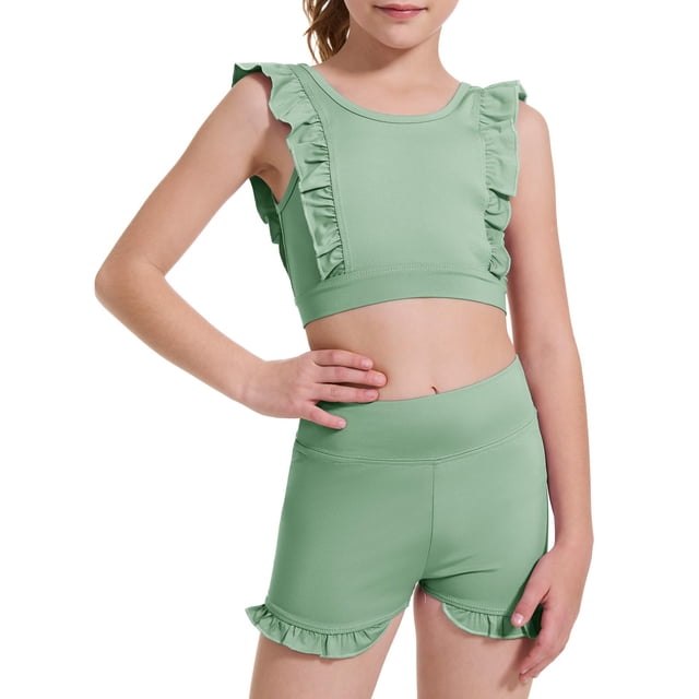 Conjunto de pantalones cortos deportivos CharmWM para niñas, de 3 a 10 años
