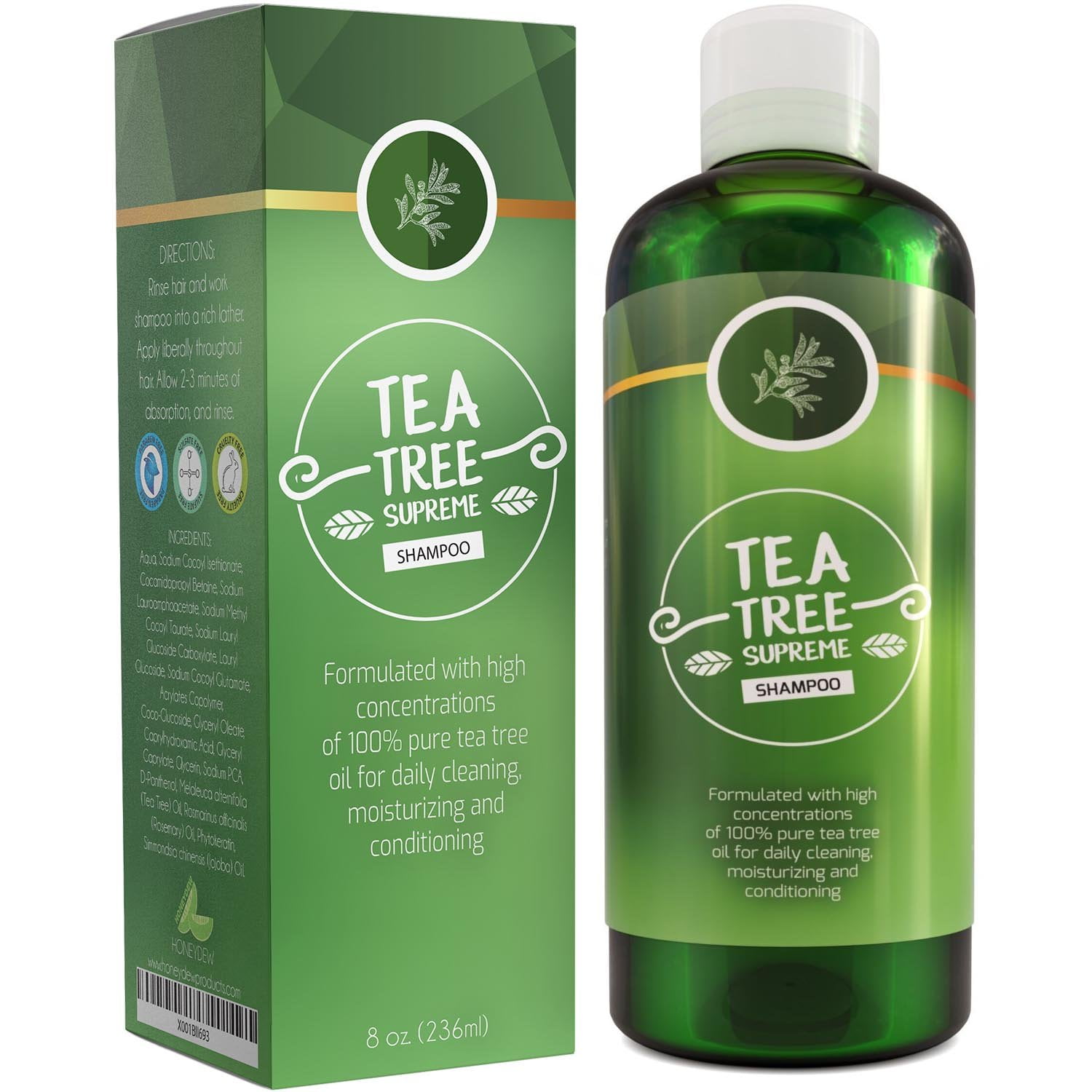 Sulfate Free Tea Tree Shampoo Dandruff Treatment for Women & Men with