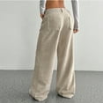 thumbnail image 6 of Hxshgdsn Womens Athletic Sweatpants With Pocket High Waist Straight Leg Casual Long Pants Loungewear Beige Xs, 6 of 9