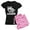 With Pink Camo Pant, variant on - Megashark Giant Octopus Battle Women's Dark Pajama - Women's Short Sleeve Print T-Shirt and Pants Dark Cotton Pajama Set