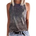 thumbnail image 1 of Moda Mujer Causal Cuello Redondo Impresión Blusa Sin Mangas Camiseta Verano Tops Fridja qr3853, 1 of 1