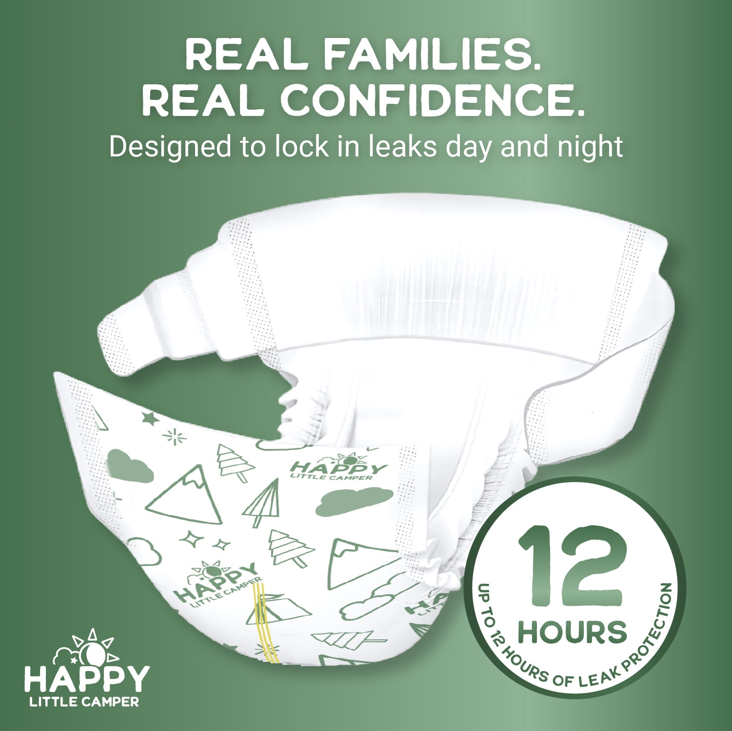 Happy Little Camper Super Saver Baby Diapers, Size 5, 100 Count