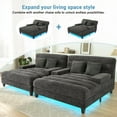 thumbnail image 6 of 57.1" Oversized Chaise Lounge Sofa with LED Light, Comfy Chenille Sofa Recliner Bed Upholstered Sleeper Couch Lounge Sofa Chair with Adjustable Backrest and Armrests for Living Room, Grey, 6 of 9