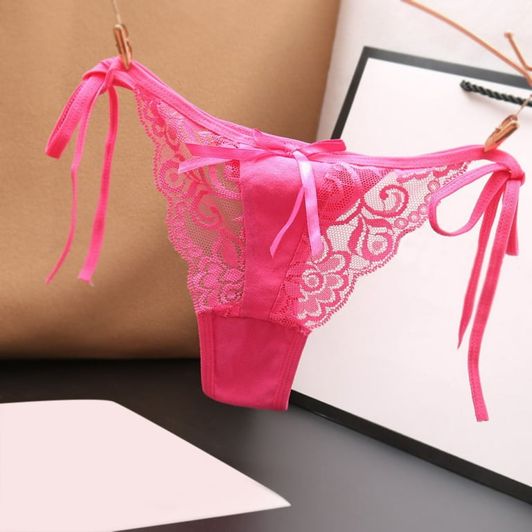 LBECLEY Support Underwear for Women Mid Waist Women Lace Thong Low Waist  Lace Panties Cotton Underwear Vintage Granny Panties 8 Women Underwear Set  Hot Pink One Size 