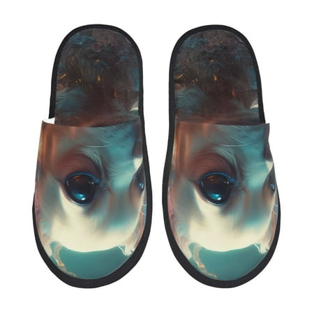 

Adobk Cute Flower Chihuahua Puppy Print Slippers Indoor Outdoor Retro Slippers House Soft Fluffy Slides Cushion Furry Slippers-Large