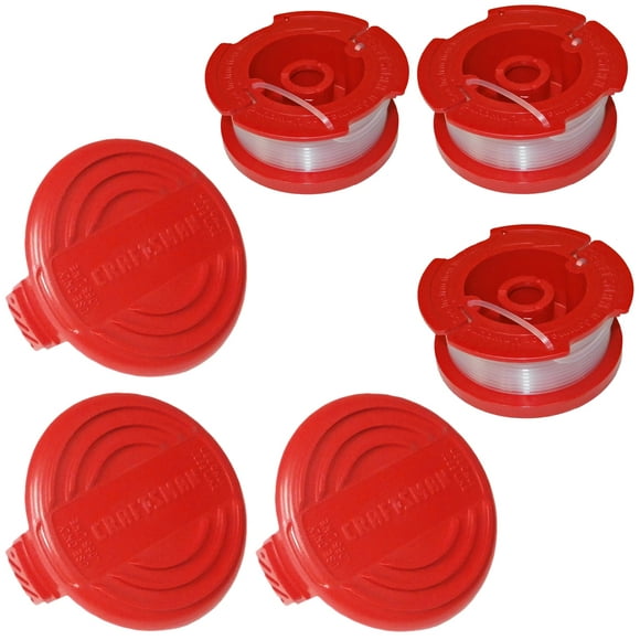 Craftsman Pack of Genuine OEM Replacement 3 Spools and 3 Caps # COMBO00257