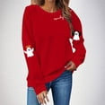 thumbnail image 2 of NMMUED Chandail d'Halloween Grande Taille, Chandails d'Automne pour Femmes, Hauts d'Halloween pour Femmes, Chemises à Manches Longues pour Femmes, Chandail Col Rond d'Halloween, Hauts Mignons pour Femmes, Rouge TTG, 2 of 4
