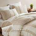 thumbnail image 4 of Lisonu 3-Piece Full/Queen Comforter Set, Boho Waffle Weave 100% Cotton Bedding, Oversized All-Season Comforter and 2 Shams, Tan, 4 of 20