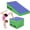 Blue, variant on Gymnastics Mat - 48"x24" Incline Tumbling Mat for  &  Exercise