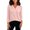 Pink, variant on Wenini Women's Fashion V Neck 3/4 Sleevebasic Top Loose Half Button Opening Blouse Top Casual Outdoor Travel Top