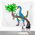 thumbnail image 2 of UFAEZU Cartoon Dinosaur Bird Carnivore Cheerful Wall Art Hanging Tapestry Home Decor for Living Room Bedroom Dorm 60x80 inch, 2 of 2