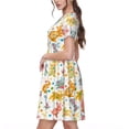 thumbnail image 2 of Kdxio Boho Bunny Pattern Summer Dresses for Women Casual Tshirt Short Sleeve Floral Sundress Beach Cover Ups with Pockets, 2 of 6