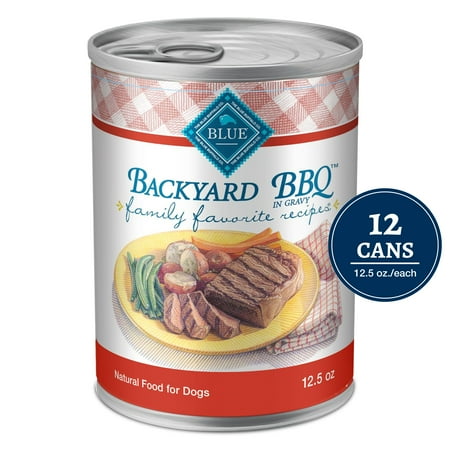 Blue Buffalo Family Favorites Natural Adult Wet Dog Food, Backyard BBQ 12.5-oz can (Pack of 12)