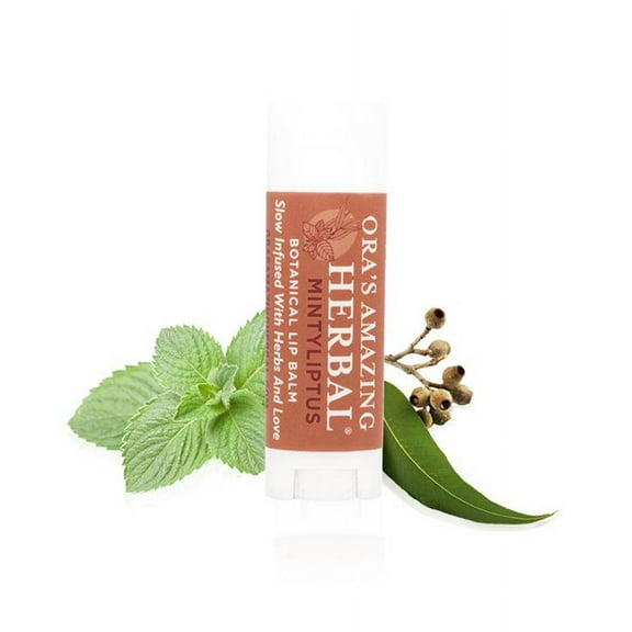 Natural Lip Balm, Herbal Infused, Mintyliptus Peppermint Eucalyptus