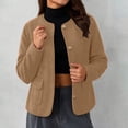 thumbnail image 3 of QQNHM Plus Size Polar Fleece Jacket For Women Button Down Fuzzzy Coat Fall Winter Warm Outerwear With Pockets, 3 of 5