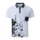 thumbnail image 3 of Blusa y camisa de manga corta con cuello vuelto para hombre, informal, de manga corta, con botón de solapa y estampado de salpicaduras de tinta, para hombre., 3 of 3