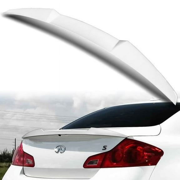 W-Power For 2007-2015 Infiniti G25/G35/G37 Sedan Pearl White Trunk Spoiler Wing V-Style