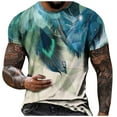 thumbnail image 1 of QIPOPIQ T-Shirts à Manches Courtes pour Hommes à Col Rond Hommes T-Shirts Graphiques à Motif Drôle Mode d'Été Chandail à Enfiler T-Shirt Imprimé Hauts Cadeau pour Père et Lui 2024 Liquidation Bleu 3TG, 1 of 4