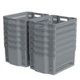 thumbnail image 3 of Nihenok Large 12 Packs Plastic Stackable Storage Basket, Kitchen Pantry Office Organizer Bins, Gray, 3 of 9