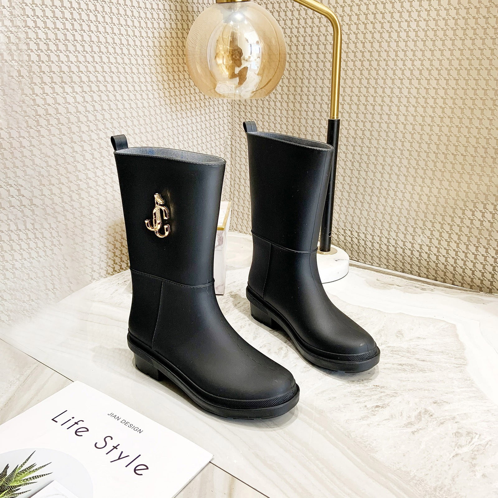 Bottes PVC Noir Talons 20 Cm - Pointures 36 à 41 - Neuf Avec Emballage - Fait Main En France