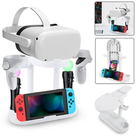 VR Stand, TSV VR Headset Display Holder and Controller Mount Station Fit for Oculus Quest 2, Quest, Rift S, Valve Index, HP Reverb G2, Nintendo Switch, MOVE Handle, Phone