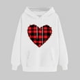 thumbnail image 2 of Goodeals Clearance Sales,Cute Valentines Day Sweatshirt for Women Love Heart Pullover Sweatshirts Buffalo Plaid Graphic Hooded Tops Girls Funny Spring Clothes(White,M), 2 of 5