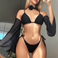 thumbnail image 2 of Conjunto de Bikini Sexy para mujer, microbañador con sujetador de realce, traje de baño brasileño para vacaciones en la playa, traje de baño con Tanga, 2024, 2 of 5