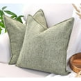 thumbnail image 4 of 24x24 pillow covers Olive Green Set of 2, Textured Chenille Large Square Cushion Covers / Pillow Shams, Oversized Soft Pillowcases For Sofa Throw Pillows, 4 of 8