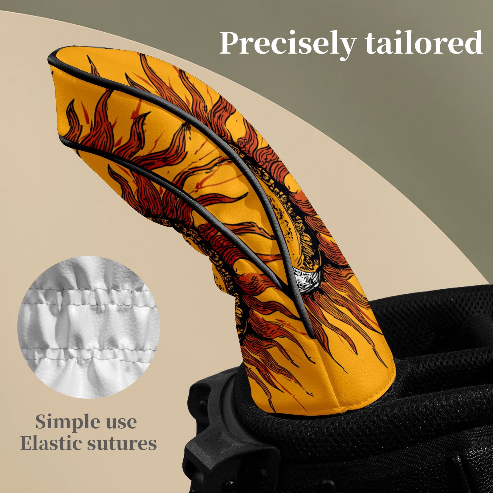 Golf Club Head Covers SunMoon_Duality Waterproof Leather Golf Head Covers for Men Women Driver Head Cover Fairway Headcover for Golf Lovers