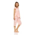 thumbnail image 3 of Lati Fashion Women Capri and Short Sleeve Top 2-Piece Female Pajamas Set Peach M, 3 of 4
