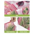 thumbnail image 4 of Summer Flamingo Bar Stool Covers Set of 6, Tropical Plants Botanical Floral Pink Plaid Stretch Bar Chair Covers with Backs, Removable Pub Counter Height Chair Cover for Kitchen Dining Room Cafe, 4 of 7