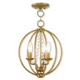 thumbnail image 2 of Livex Lighting 40913-48 Mini Lustre Convertible/monture de Plafond, Feuille d'Or Antique, 2 of 3