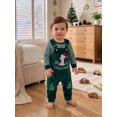 thumbnail image 4 of RUINIXCW Newborn Baby Boy Girl My First Christmas Outfit Infant Fall Winter Clothes Stripe Long Sleeve Romper Embroidery Velvet Overalls Pants Set, 4 of 10