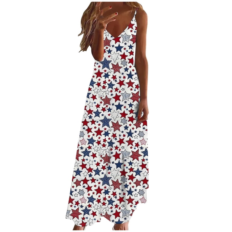 Blmnix Slip Dress Ladies Dresses Long Dresses Vacation Dress Under Dress Sleeveless V-Neck Maxi Casual Summer Dresses for Women,L