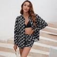 thumbnail image 2 of 2 Piece Casual Outfits Long Sleeve Button Down Shirt And Shorts Sweatsuit Sets, 2 of 5