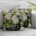 thumbnail image 3 of ERAPDAUR Blue and White Hydrangea Throw Pillow Covers Chinoiserie Ginger Jar Vintage Floral Outdoor Grand Millennial Decorations Lumbar Decorative Throw Pillows Cases for Home Couch Decor 20x20in, 3 of 5
