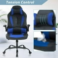 thumbnail image 4 of Dkelincs PC Gaming Chair Ergonomic Office Chair with Lumbar Support Flip Up Arms Headrest Adjustable Computer Desk Chair for Adults, Blue, 4 of 7