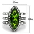 thumbnail image 2 of IP Light Black (IP Gun) Stainless Steel Ring with Synthetic Synthetic Glass in Peridot for Women Peridot Stone Color Style TK2989 Size 6, 2 of 4