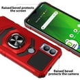 thumbnail image 6 of TJS for Cricket Magic 5G / AT&T Propel 5G Phone Case, with Tempered Glass Screen Protector, [Military Grade] Robotic Magnetic Support Car Mount Metal Ring Holder Kickstand Cover (Red), 6 of 6