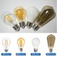 thumbnail image 2 of piezas de bombillas LED Edison de filamento E27 ST64 con forma de gota de agua, transparente, de vidrio marrón, estilo retro americano, ahorro de energía, lámpara de filamento de tungsteno, E27, 4 W, 2 of 4