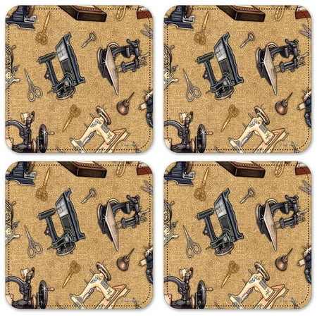 

Vinyl Drink Coasters - Set of 4 - Old Sewing Machines - Image by Dan Morris