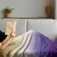 thumbnail image 3 of Ombre Soft Flannel Fleece Throw Blanket, Vivid Enegetic Color Tones Base Illustration with Changes, Cozy Plush for Indoor and Outdoor Use, 60" x 80", Dark Mustard Blue Violet, by Ambesonne, 3 of 5