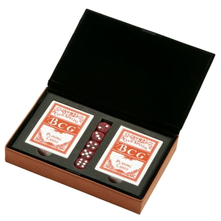 Contemporary Home Living 7.75  x 5  Caramel Brown Leatherette 2-Piece Playing Cards Deck Set price history on PriceWatchPro